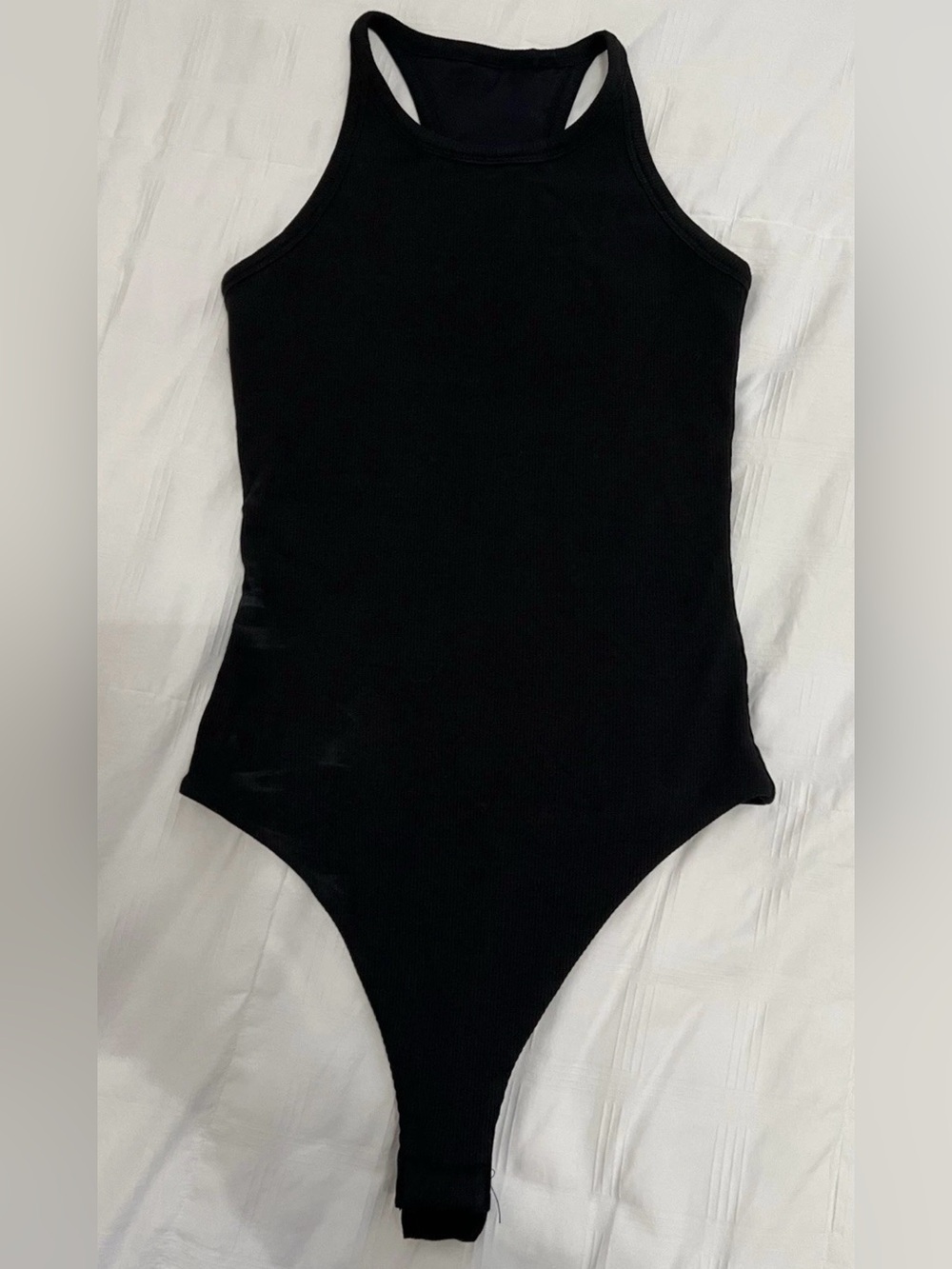 Klassy Network Bamboo High Neck Bodysuit in Black Size Small
